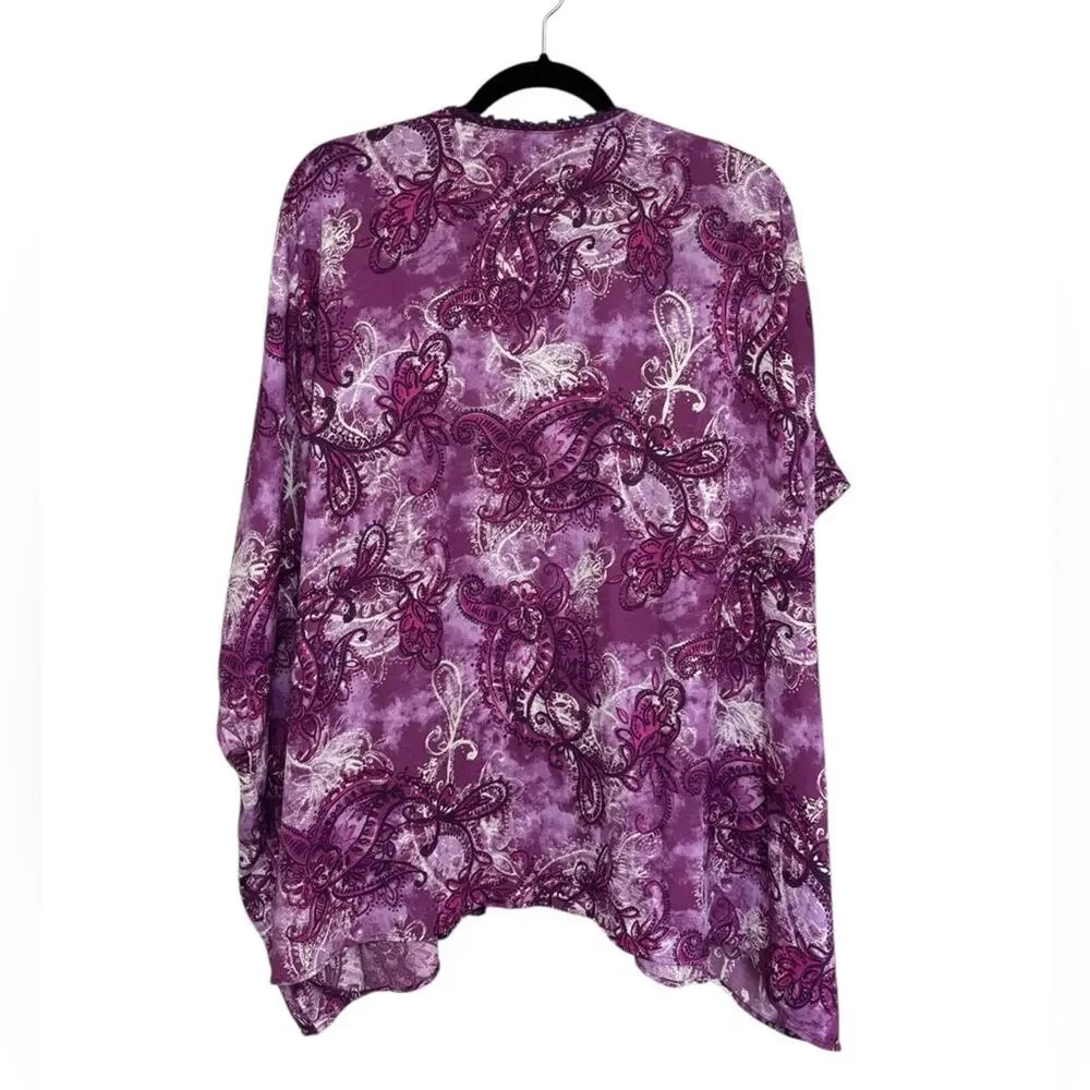 Catherine’s Purple Paisley Kimono Wrap - Size 2/3X Petite